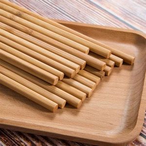 Baguettes dix paires de baguettes chinoises en bambou naturel réutilisables accessoires de vaisselle biodégradables anti-échaudure écologiques