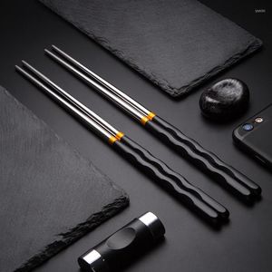 Chopsticks Touch Set Pack Non-Slip Stainless Steel Tableware Dinning Japanese Chopstick Sushi Cocina China