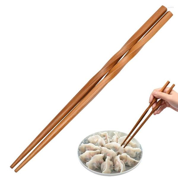 Baguettes Bois Chop Stick Bâtons En Bois Lavable Naturel Pour Débutants Style Chinois Riz Pot