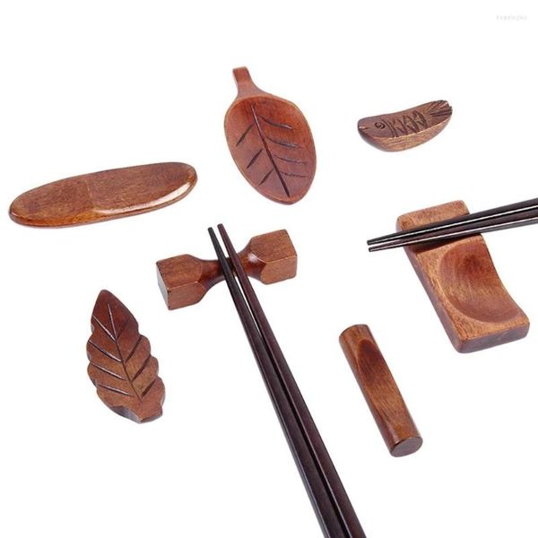 Soporte de madera para palillos en forma de hoja, soporte para cuchillos, soporte para cuchara, soporte para tenedor, marco, arte artesanal, vajilla para cena, accesorios, herramienta de cocina