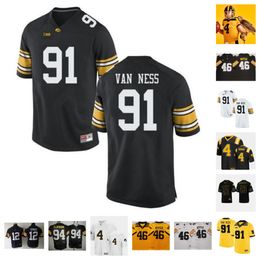 Maillot de football Iowa Hawkeyes 14 Alex Mota 10 Deacon Hill 10 Nick Jackson 14 Kahlil Tate 2 TJ Hall 90 Brian Allen 64 Leighton Jones 67 Gennings Dunker 4 Koen Entringer