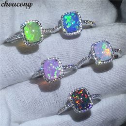 choucong 5 kleuren geboortesteen jubileum ring 3ct opaal cz ring wit goud gevuld engagement trouwband ringen voor vrouwen bijoux
