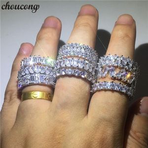 Choucong 9 Stijlen Belofte Vinger ring Diamant 925 Sterling zilveren Engagement Wedding Band Ringen Voor Vrouwen Mannen bijoux Gift253y