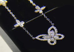 Choucong Brand 5 Butterfly Pendant Luxe sieraden 925 Sterling Silver Pave White Sapphire CZ Diamond Gemstones Eternity Women WOD7567242