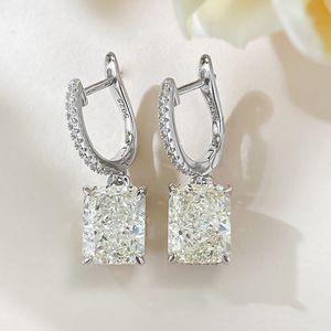 Boucles d'oreilles à clip de marque choucong REAL 100% 925 argent sterling blanc Moissanite Diamond Gemmestones Party Femmes Éternité Slever Boucle d'oreille pour l'amant Gift