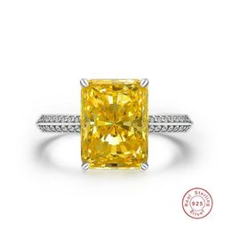 Choucong Brand Design Superbe bijoux de luxe pur 100% solide en argent sterling 925 taille princesse grand or Moissanite CZ diamant Et362F