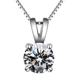 Choucong marque quatre griffes pendentif bijoux de luxe en argent sterling 925 solitaire 5A zircon cubique CZ diamant pierres précieuses fête femmes mariage clavicule collier cadeau