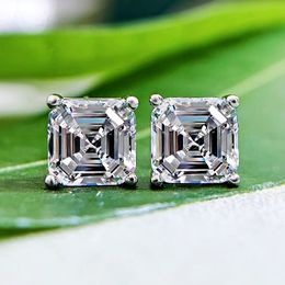 Choucong marque boucles d'oreilles bijoux de luxe réel 100% 925 argent Sterling pagode blanc Moissanite diamant pierres précieuses Solitaire fête femmes mariage boucle d'oreille cadeau