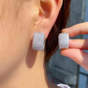 Choucong Brand Unique Ear Cuff Sparkling Deluxe Jewelry 18K Gold Impresionante Pave Full Nine Rows Party White Sapphire CZ Diamond Mujeres Boda Clip Pendiente Regalo