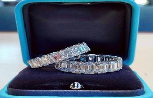 Choucong Brand Anneaux de mariage uniques Bijoux de mode 925 STERLING Silver Princess Cut White Topaz CZ Diamond Gemstones Eternity WOM5192806