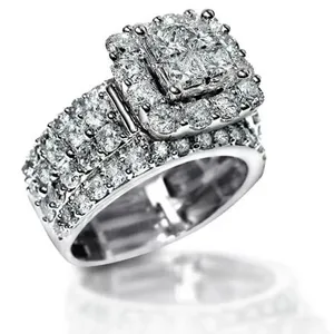 Choucong Merk Trouwringen Luxe Sieraden 925 Sterling Zilver Princess Cut White Topaz CZ Diamond moissanite Gemstones Eternity Women Bridal Ring Gift