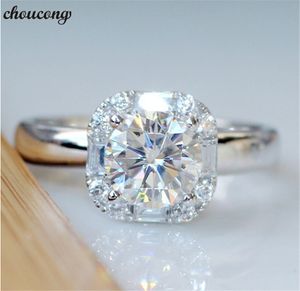 Choucong Classic Ring Diamond 925 Sterling Silver Engagement Wedding Band Ringen voor Dames Bruids Vinger Sieraden
