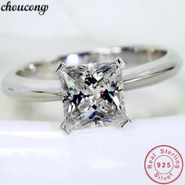 Choucong Quatre Griffes Promise Ring 925 Sterling Silver 0.8ct Diamond Engagement Wedding Band Anneaux Pour Femmes Bijoux