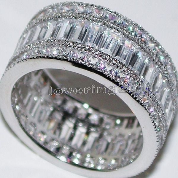 Choucong Full Princess Cut Stone Diamond 10kt Or d'or blanc rempli de fiançailles Bandon de mariage Set SZ 5-11 Cadeau 258y