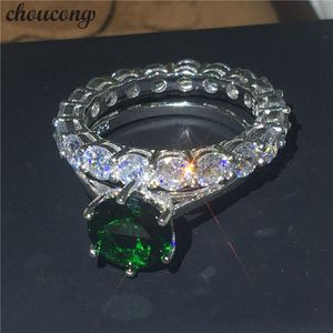Choucong – ensemble de bagues infinity en diamant 100% véritable, en argent sterling 925, pour anniversaire de mariage, bijoux de mariée pour femmes