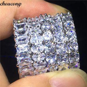 choucong Lover 5 Style Divers coupe Promise Ring 5A Zircon Cz 925 Sterling Silver Engagement Wedding Band Anneaux pour Femmes Hommes