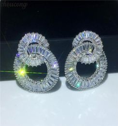 Choucong Luxury Huit Shape Drop Bringle T 5A Zircon 925 Boucles d'oreilles de mariage en argent sterling pour femmes bijoux de fête71987886712780