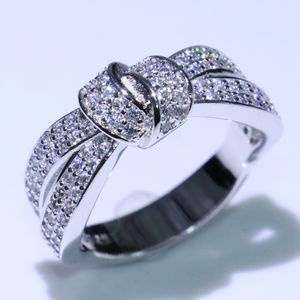 Choucong Nouveau Superbe Bijoux De Luxe En Argent Sterling 925 Blanc Clair Pave Cubic Zirconia Mariage Bague De Fiançailles Ceinture Anneau fr Femmes Cadeau