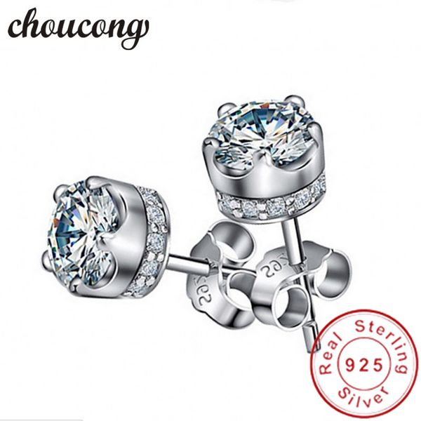 choucong nouvelles femmes couronne boucles d'oreilles diamant 925 en argent Sterling fête mariage boucles d'oreilles pour les femmes bijoux de mode