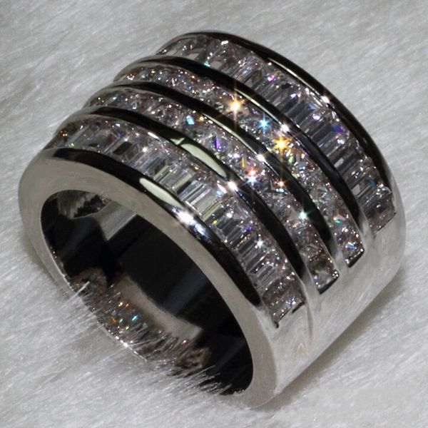 Choucong princesse taille 10ct diamant 10KT or blanc rempli femmes bague de fiançailles ensemble Sz 5-11 cadeau