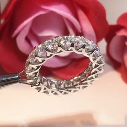 Choucong Prinses Ring voor Dames Luxe Sieraden 925 Sterling Silver Stack White Topaz CZ Diamond Wedding Dames Band Ring voor Lovers 'Gift