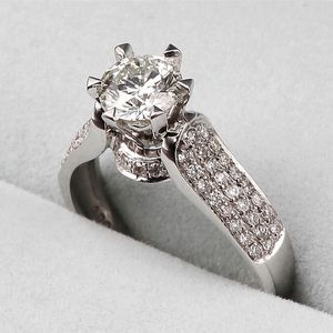 Choucong Prong Set 2CT Stone CZ 5A Zirkoon steen 925 Sterling zilveren vrouwen engagement trouwring ring sz 4-10 cadeau