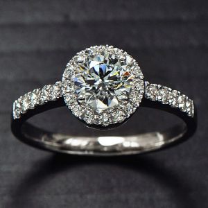 Choucong taille ronde 2ct diamant 925 en argent Sterling femmes bague de fiançailles de mariage taille américaine 4-10 meilleur cadeau