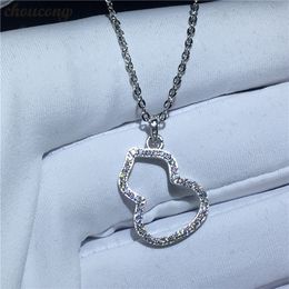 Choucong Sexy kalebasvorm ketting voor vrouwen bruids 5a zirkoon CZ Real 925 Sterling zilveren bruiloft hanger met ketting sieraden