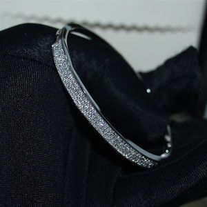 Choucong Joyería de moda brillante Plata de ley 925 Pave Blanco Zafiro CZ Diamante Piedras preciosas Mujeres Banquete de boda Brazalete de muñeca G310N