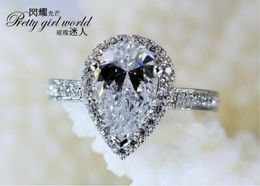 choucong Superbe bague de fiançailles en argent sterling 925 avec diamant taille poire, taille 511, cadeau 9633270
