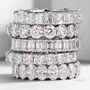 Choucong vintage de la mode bijoux réel 925 STERLING Silver Princess White Topaz CZ Diamond Eternity Women Wedding Engagement Band Ring G 299C