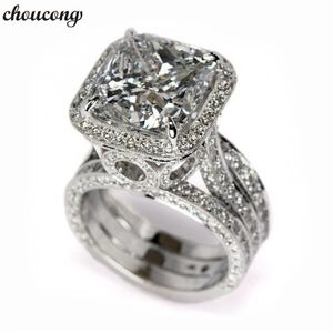 choucong Vintage Promise bague Coussin taille 2ct Diamant 925 Bague En Argent De Fiançailles De Bague De Fiançailles pour femmes Hommes