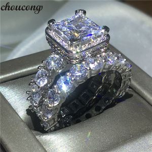 Choucong Vintage Ring Pave Setting 5A Zircon CZ 925 Sterling Silver Engagement Bands de bandes de mariage Set For Women Bridal Bijoux S18101607