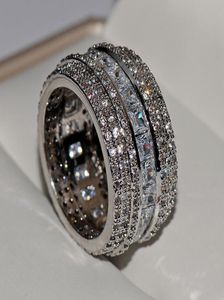 Choucong Wedding Rings Top Sell Drop Shipt Luxury Bijoux 925 STERLING Silver Princess Cut White Topaz CZ Diamond Gemmestones Promise6209344