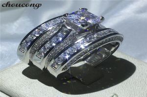 Choucong Women Men Sieraden 3in1 Wedding Ring 14kt Whiteyellow goud gevulde prinses gesneden diamanten verlovingsband Rings1052638