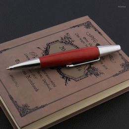 ChouXiongLuWei grueso Clip corto bolígrafo rojo madera plata papelería oficina escuela suministros escritura1