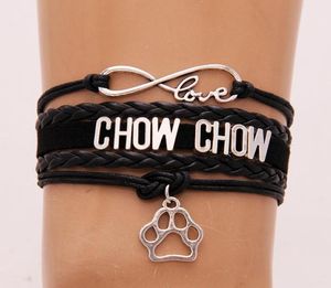 Chow chow bracelets chien charme de patte de chien chiot bracelet tressé bracelet bracelet à la main en cuir 2710375