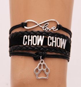 Bracelets Chow Chow breloque patte de chien races chiot tressé Bracelet bracelets faits à la main en cuir 3532327