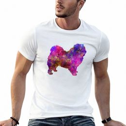 Chow-chow en aquarelle T-Shirt vintage uni hommes t-shirts graphiques drôle S5N6 #