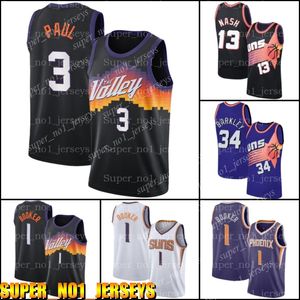 Chris 3 Paul Devin 1 Booker Jersey Retro Steve Charles Nash Barkley Maillots Saison 2021 xcv65b