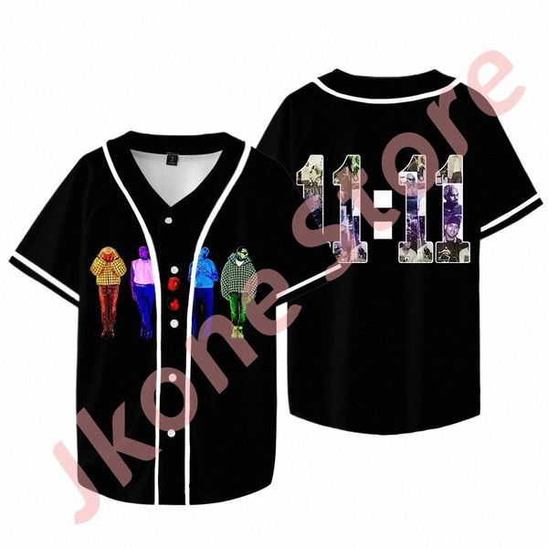 Chris Brown 11:11 Album Merch Baseball Jacket Rappeur Nouveau Logo Tee Femmes Hommes Fi Casual T-shirts à manches courtes M3lP #