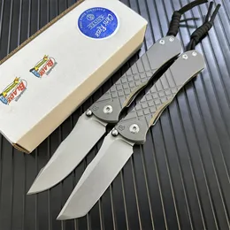 Chris Reeve Umnumzaan vouwmes 3.675 "S35vn Stonewashed Tanto Blade Gemalen titanium handgrepen CR 21e/25e kamp Hunt Pocket Knives Zelfafweer Micro snijgereedschap