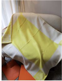 Couvertures jaunes pour bébé, cadeau de noël, avec sac à poussière et étiquette, 100/40cm, couvertures avec lettres de qualité supérieure, pour garçon et fille, 90% laine, pour la maison et le canapé