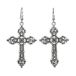 Christus Barokke Cross Oorbellen Vintage Christian Faith Boheemse stijl Gothic Hook Dangle Earring voor vrouwen