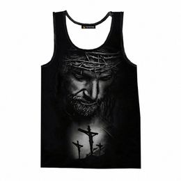 Christ Jésus 3D Imprimer Débardeurs 2023 Nouveau Fi Casual Vêtements pour hommes Femmes Streetwear Chemises à manches surdimensionnées Ropa Hombre G8GE #