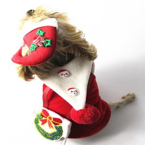 Christamas Santa rouge vêtements pour animaux de compagnie imprimé Snack sac tissu chien vêtements chat jupe vêtements pour animaux de compagnie accessoires de Traction