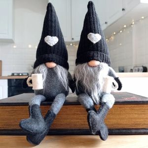 Kerstdecoraties Koffie Know -poppen Koffie Gnomes Plush Coffee Bar Decoratie voor boerderij Kitchen pluche pop voor thuis