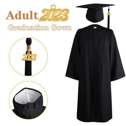 Doopjurken 1 Set Fashion Draduation Hat Casual Academic Dress Zipper Sluiting Afstudeer Ceremonie Academische kleding Tophoed Pography 230408