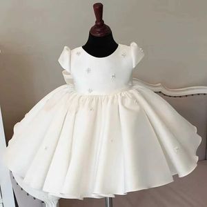 Doopjurken Baby Baptist Dress Princess Bride Maid Childrens Girl Elegant Bow Party and Wedding Christmas Q0521
