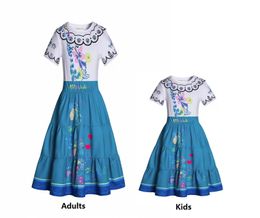 Doopjurken Encanto Mirabel Encanto Volwassenen Kleed Luisa Isabela Madrigal Candy Dress Cosplay Cosplay kostuum voor kinderen kinderen mama en ik 230821
